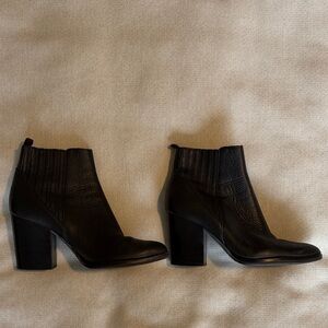 Marc Fisher Black Leather Ankle Booties